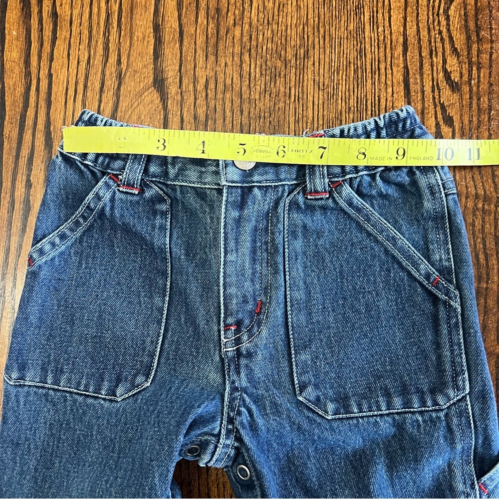 Vtg Baby Gap Carpenter Jeans Toddler 2T Baggy Utility Y2K Cargo Snap Easy Chage - Picture 10 of 12